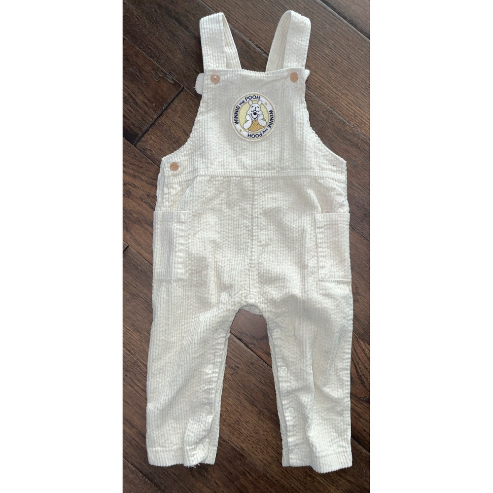 Vintage Winnie the Pooh Disney Baby Size 24M Embroidered Bib Corduroy Overalls